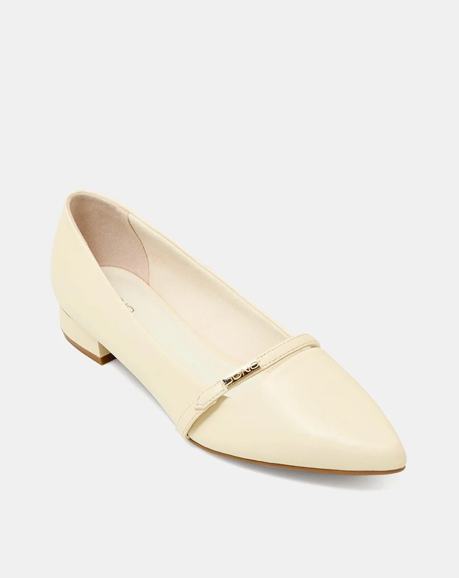 Giày búp bê phối quai ngang khóa logo Giày búp bê phối quai ngang khóa logo